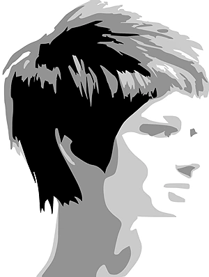 Woman grayscale silhouette. Join our Facebook group