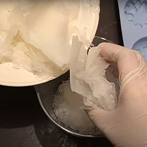 Adding the shredded glycerin soap