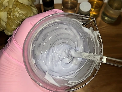 Final product. DIY lavender lotion with a cream base