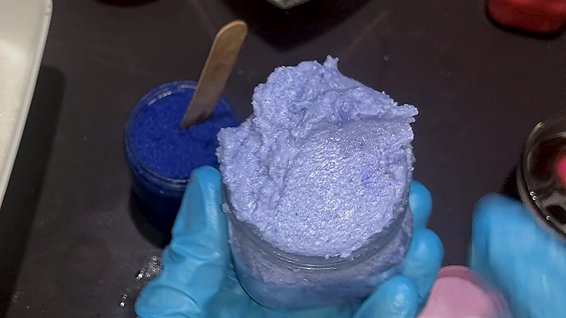DIY blue nila scrub with licorice extract