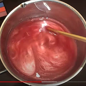 The eyeshadow color mixes well with the melted ingredients