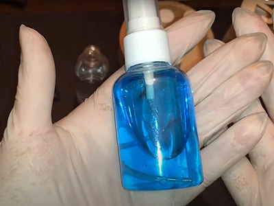 DIY Body Mist without Alcohol. After adding the food coloring