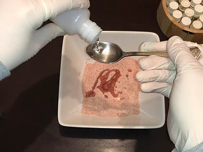 DIY Himalayan Salt Scrub - Adding the rose oil