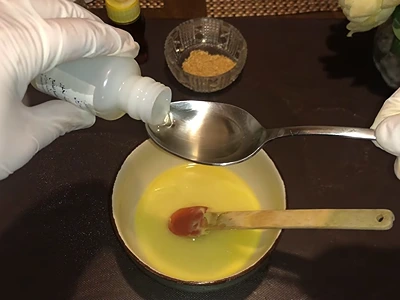 DIY Lemon Body Butter - Adding the lemon oil