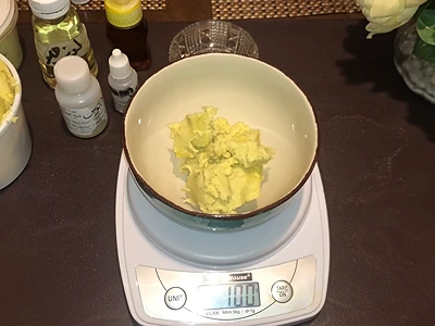 DIY Lemon Body Butter - Adding the soft cocoa butter