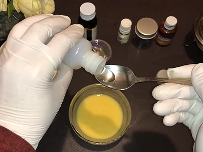 DIY Vitamin C Night Cream - Add the rose oil
