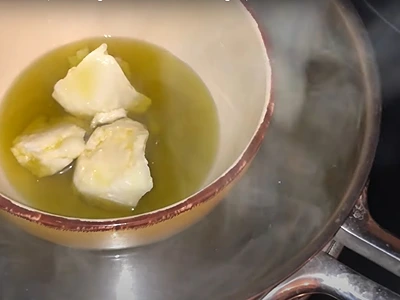 DIY Cream for Mild Eczema. Melt the contents in a bain-marie