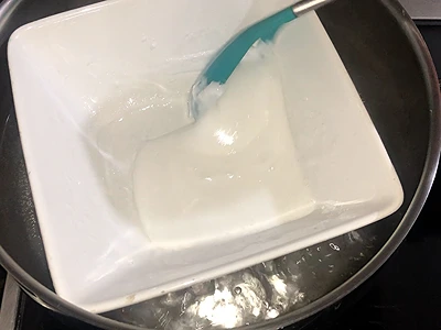 DIY Foaming Bath Butter. Place the bowl in a bain-marie
