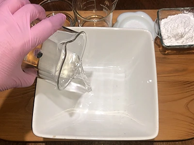DIY Foaming Bath Butter. Pour distilled water