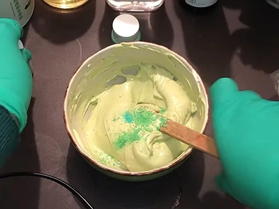 DIY Matcha Body Butter. Optional - Add a little mica color powder