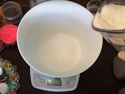 DIY Musk Bath Bomb. Add sodium bicarbonate