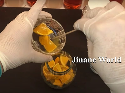 DIY Orange Extract for Skincare. Place the orange pieces in a container