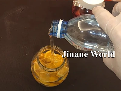 DIY Orange Extract for Skincare. Pour glycerine into the container