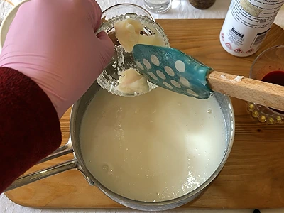 DIY Rose & Frankincense Soap. Add shea butter