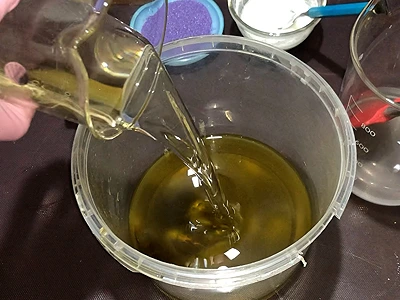 DIY Cold Process Lavender Soap. Add coconut oil