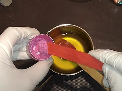 DIY Rose Body Butter at Home. Add mica color powder
