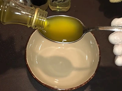 DIY Split End Treatment. Add olive oil