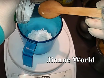 DIY Cold Process Turmeric Soap. Add sodium hydroxide in a separate beaker