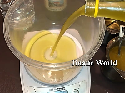 DIY Cold Process Turmeric Soap. Pour olive oil in a separate container