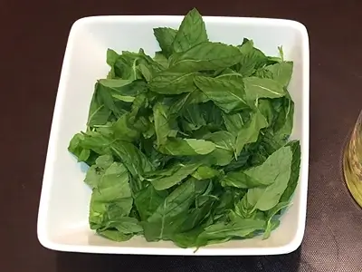 DIY Natural Mint Oil. Collect fresh mint leaves in a large bowl