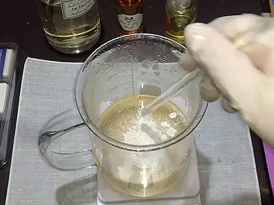 DIY Musk Soap Recipe. Add some white mica