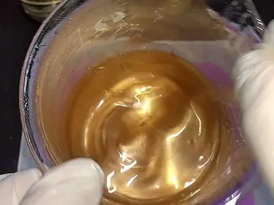 DIY Musk Soap Recipe. Mix the gold mica powder