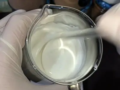 DIY Alpha Arbutin Cream for Face. The contents are well mixed