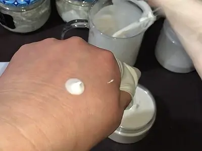 DIY Alpha Arbutin Cream for Face. Trying it on my hand