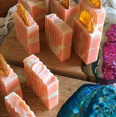 DIY Orange Cold Process Soap. Final product