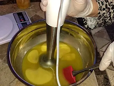 DIY Soap for Oily Skin Recipe. Alternate mixing with the electric mixer and spatula