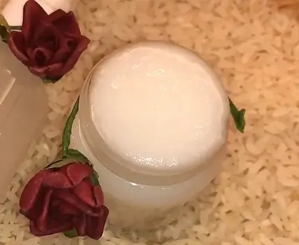 DIY Rice Cream for Glowing Skin. Final product