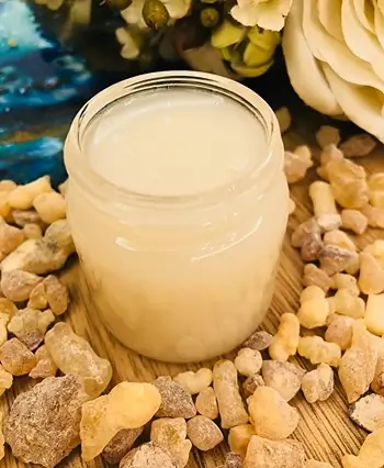 DIY Frankincense Face Cream for Smoother Skin. Final product