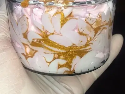 Moisturizing DIY Emulsified Body Butter Recipe. Middle golden layer 